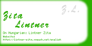 zita lintner business card